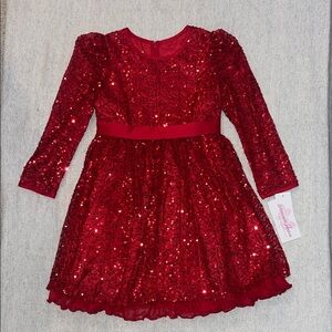 Bonnie Jean Red Sequin Holiday Dress